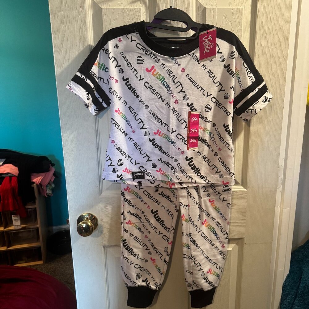 Justice coordinates - tee/joggers - girls 10 *NWT*